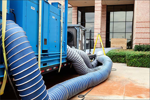 Drying equipment set up at hotel