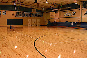 Gym flooring after being restored